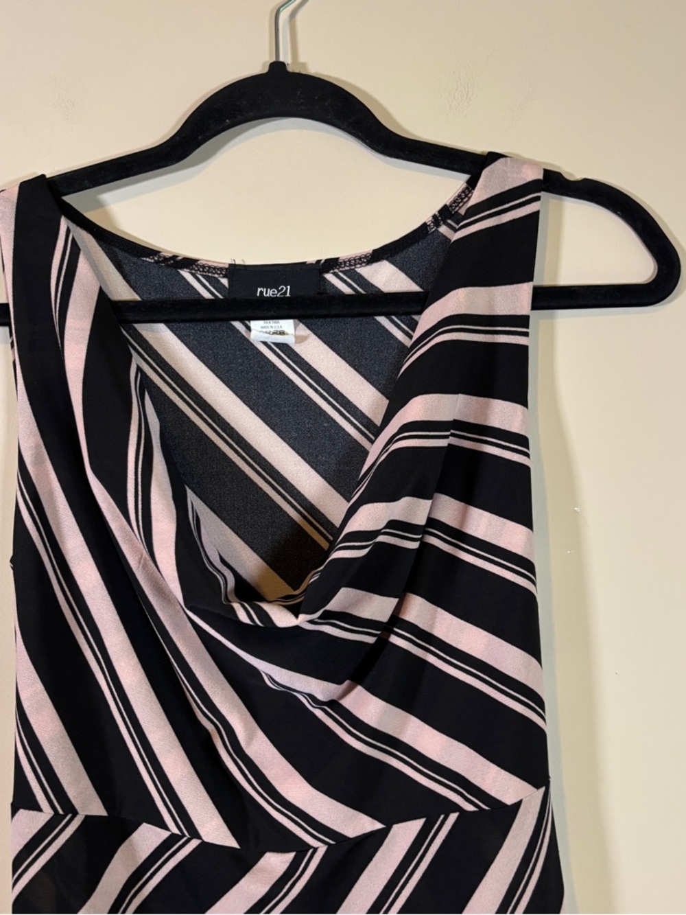 Pink and Black Striped Sleeveless Dress - Picture 3 of 6